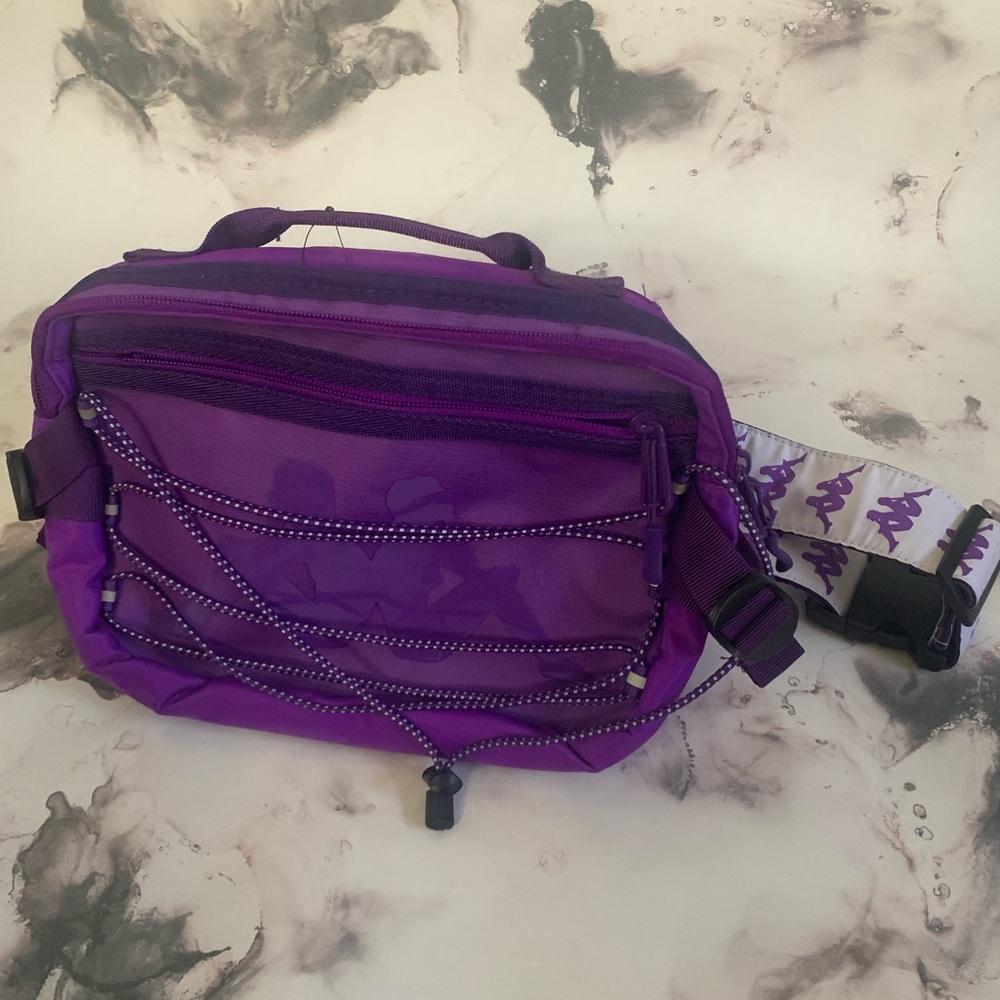 Purple Kappa small Fanny Pack belt Bag 222 Banda Aldaz Violet Pansy-White - Picture 3 of 4